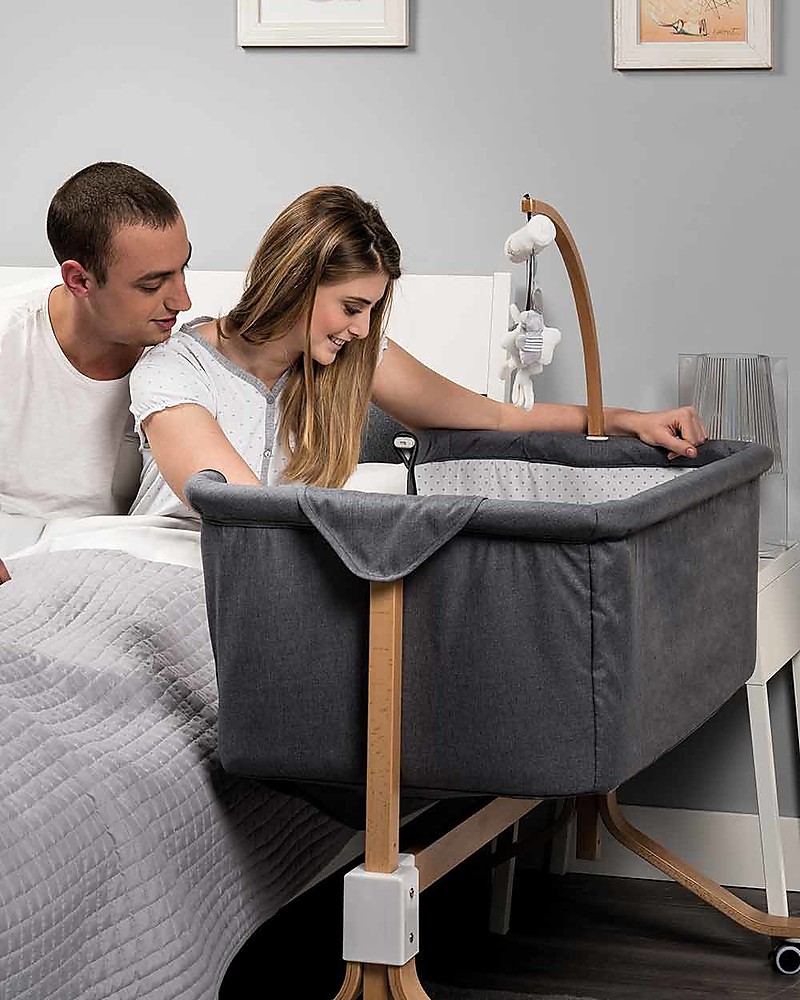 grey cots with mattress